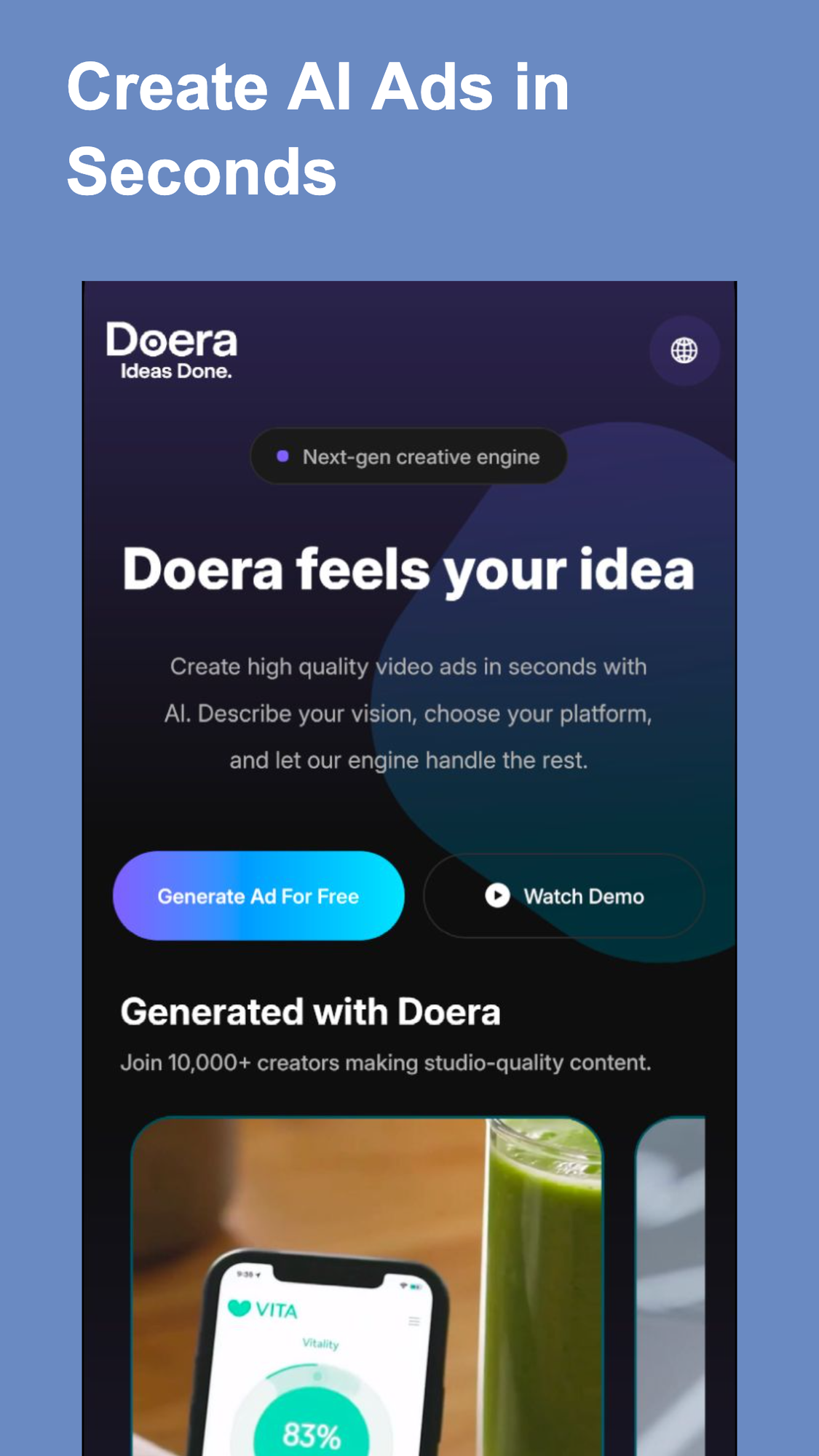 AI Ad Gen App — landing