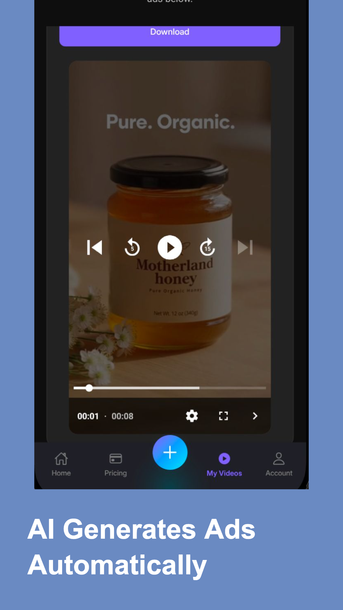 AI Ad Gen App — generated video ad