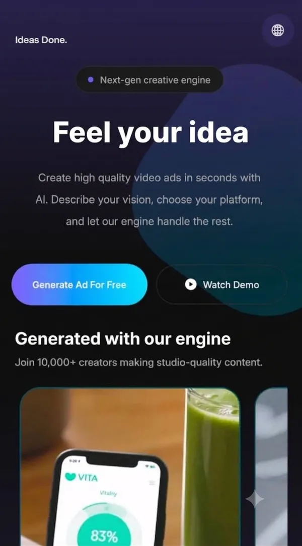 AI Ad Gen App — landing