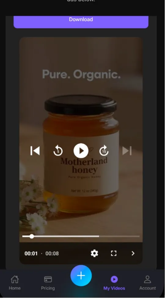 AI Ad Gen App — generated video ad