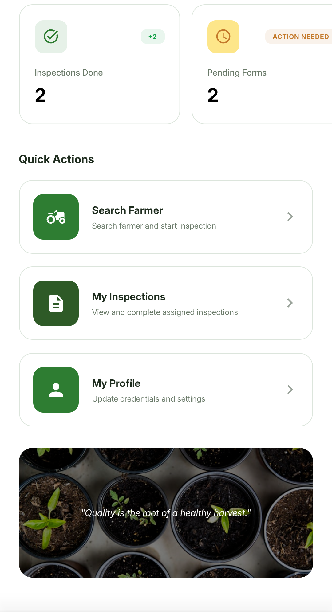 Crop inspection — report detail