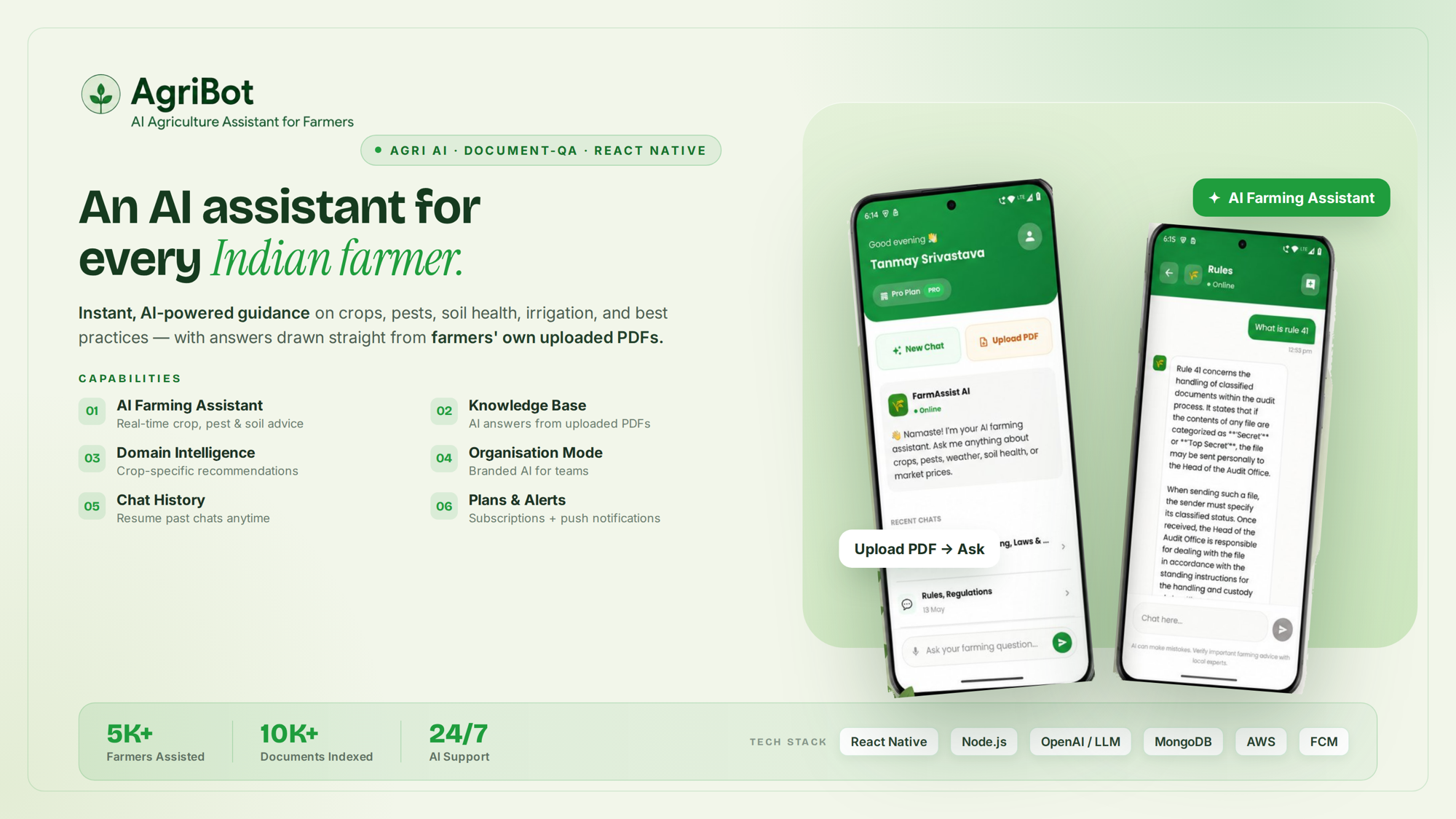 AgriBot — AI farming assistant